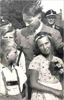 Hitler with some young visitors