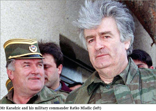 Mr Karadzic and his military commander Ratko Mladic (left) Karadzic.jpg