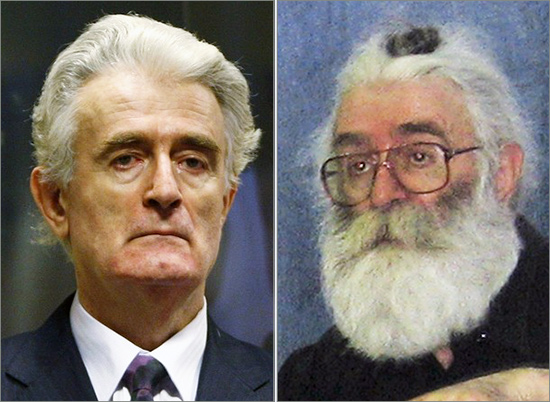Radovan Karadzic ora e come appariva quando viaggava per l'Europa come medico guaritore Karadzic3.jpg