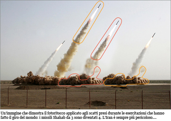 Il fotoritocco che mostra l'operato volutamente menzognero della stampa internazionale Shahab.jpg