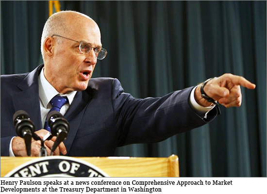U.S. Treasury Secretary Henry Paulson speaks at a news conference on Comprehensive Approach to Market Developments at the Treasury Department in Washington king_henry.jpg