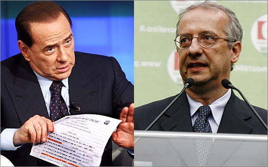 Silvio Berlusconi e Walter Veltroni durante la campagna elettorale leader.jpg