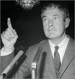1966: Testifying during a recent Senate subcommittee on juvenile delinquency, Leary tells the group that the LSD fad among the young is a "crisis of challenge" and not a "crisis of peril." He was one of the chief witnesses called to the Washington hearings. lsd.jpg